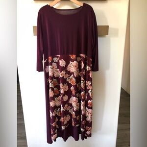 Boutique|Purple floral maxi dress•••Modest, plus size XXL, Cute 🫶🏻